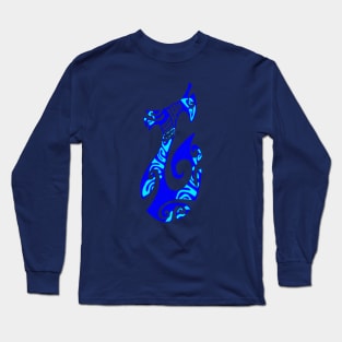 MATAU - Blue (Fish hook) Long Sleeve T-Shirt